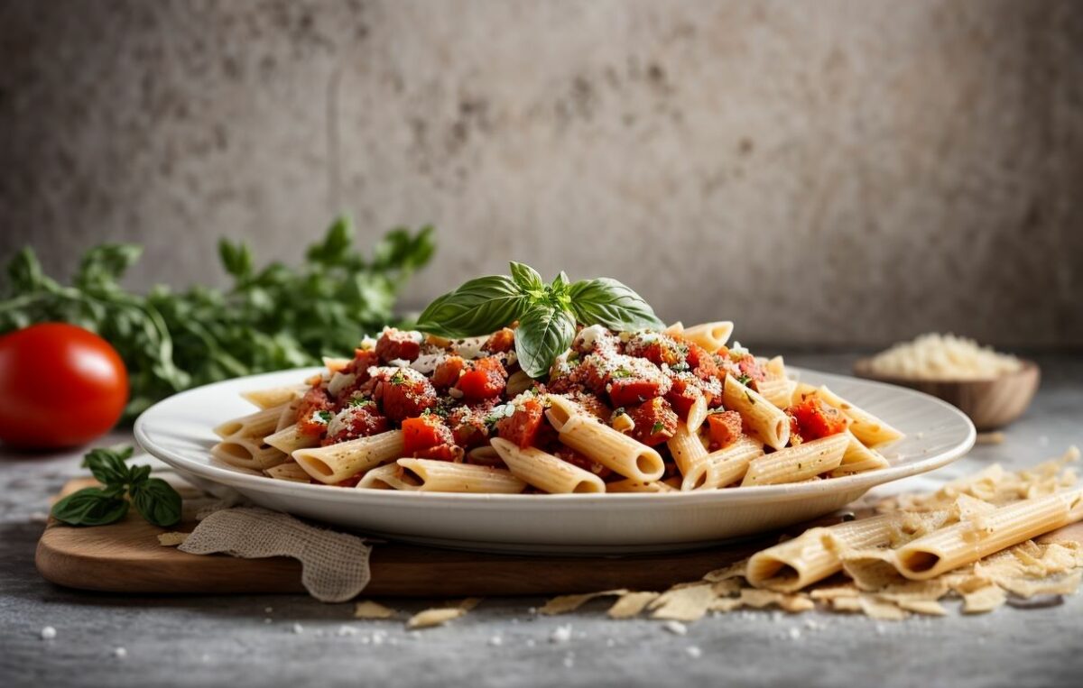 penne pasta with tomato sauce