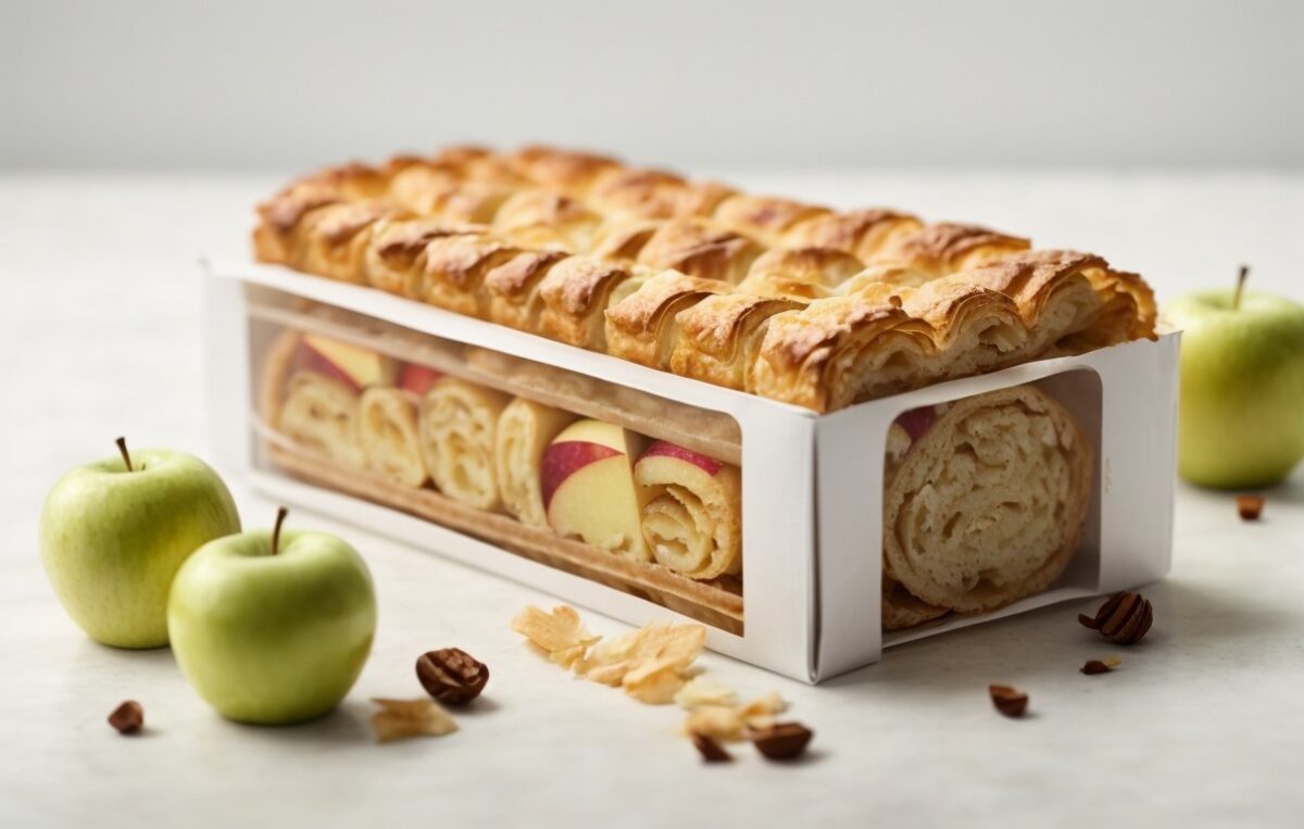 Apple strudel pastry box