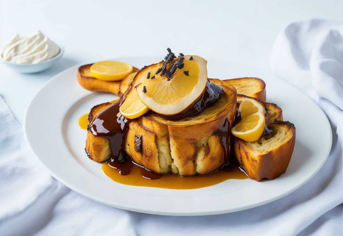 Brioche French toast with caramelized bananas