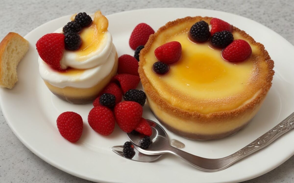Creme brulee with fresh berries