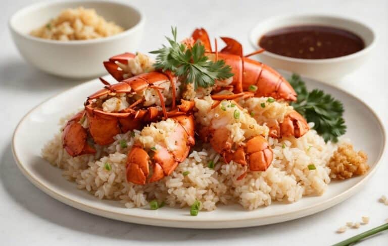 Lobster tempura, chestnut rice