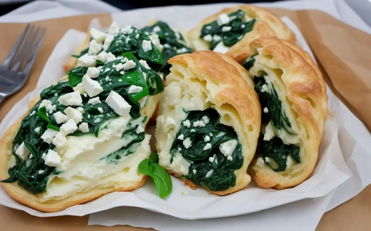 Pastry filled with feta and spinach