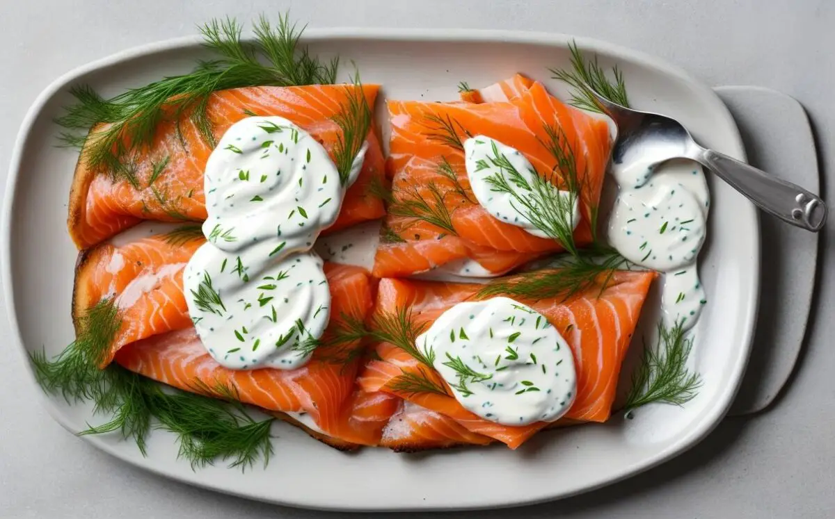 Smoked salmon with dill creme fraiche