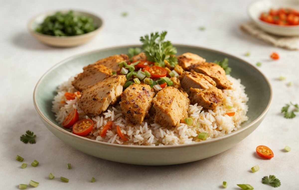 rice meals with chicken