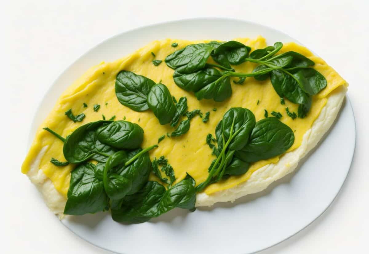spinach-filled omelet