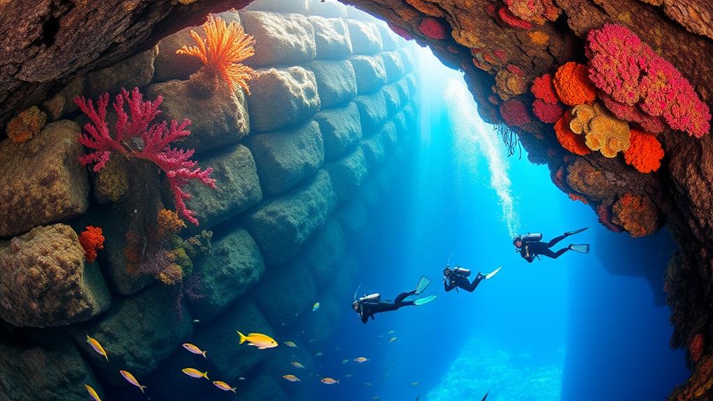 dramatic cliff side water exploration adventure