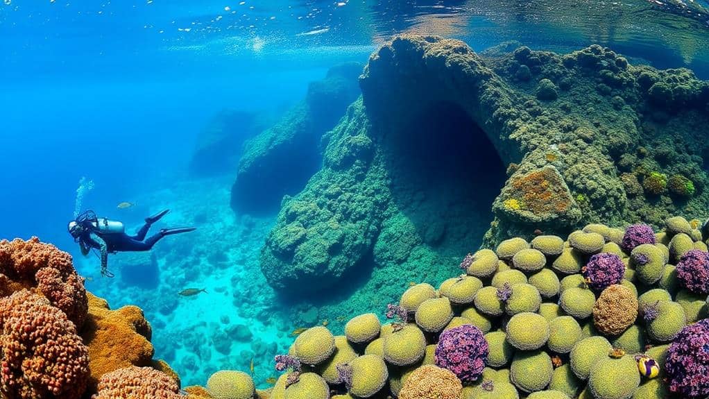 dramatic underwater cliffside kaanapali seascape