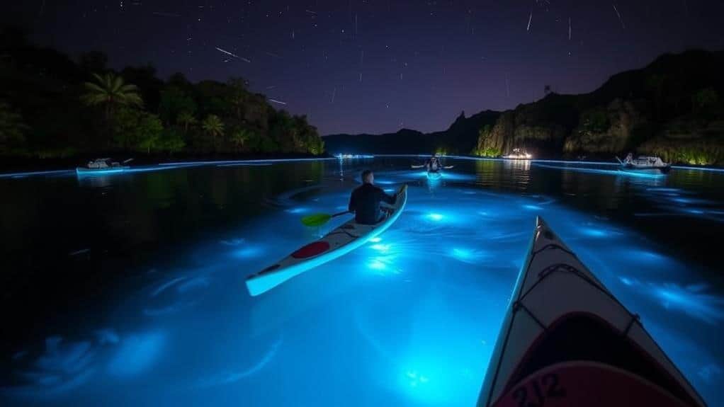 nighttime kailua kona bioluminescent kayaking adventures