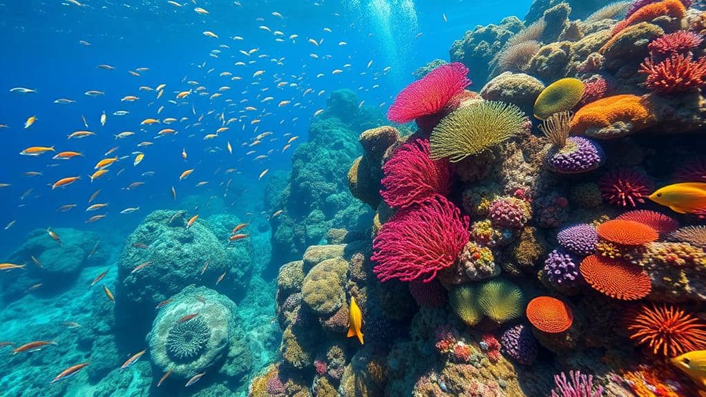 vibrant underwater crescent shaped snorkeling